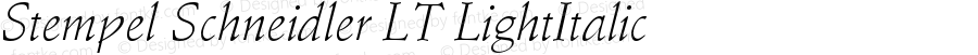 Stempel Schneidler LT Light Italic