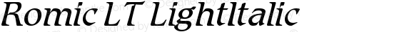 Romic LT LightItalic