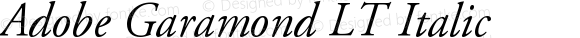 Adobe Garamond LT Italic