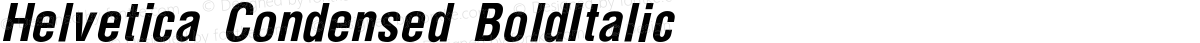 Helvetica Condensed BoldItalic