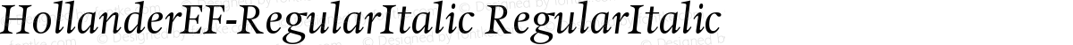 HollanderEF-RegularItalic RegularItalic