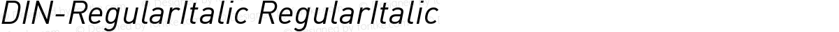 DIN-RegularItalic RegularItalic