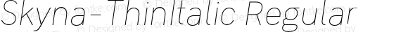 Skyna-ThinItalic Regular