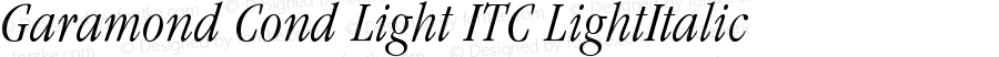 Garamond Condensed ITC Light Italic