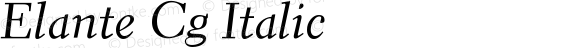 Elante Cg Italic Version 001.001