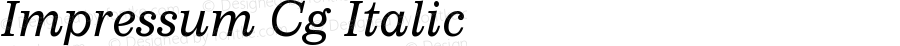 Impressum Cg Italic