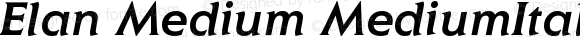 Elan Medium MediumItalic Version 1.0