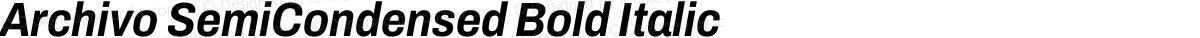 Archivo SemiCondensed Bold Italic