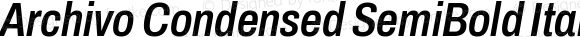 Archivo Condensed SemiBold Italic