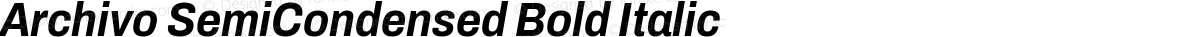 Archivo SemiCondensed Bold Italic