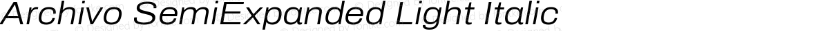 Archivo SemiExpanded Light Italic