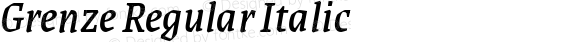 Grenze Regular Italic