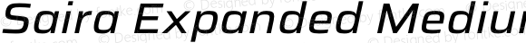 Saira Expanded Medium Italic