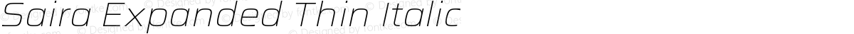 Saira Expanded Thin Italic