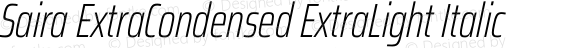 Saira ExtraCondensed ExtraLight Italic
