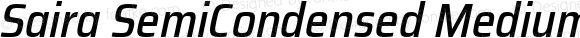 Saira SemiCondensed Medium Italic