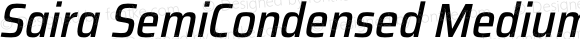 Saira SemiCondensed Medium Italic