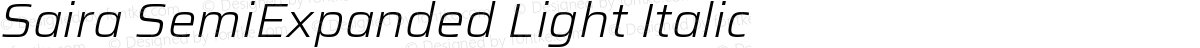 Saira SemiExpanded Light Italic