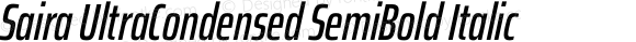 Saira UltraCondensed SemiBold Italic