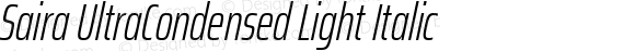 Saira UltraCondensed Light Italic