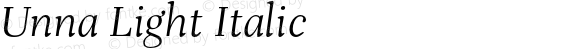 Unna Light Italic