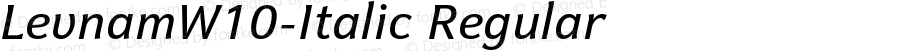 LevnamW10-Italic Regular Version 1.00