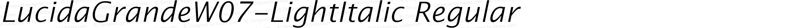 Lucida Grande W07 Light Italic