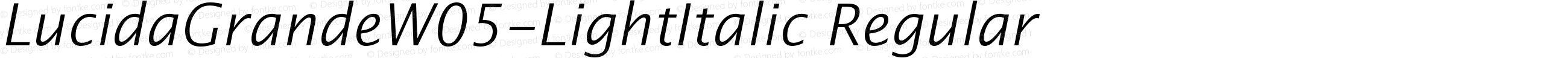 Lucida Grande W05 Light Italic