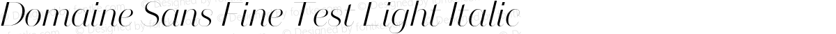 Domaine Sans Fine Test Light Italic