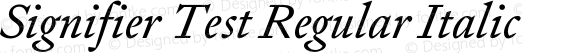 Signifier Test Regular Italic