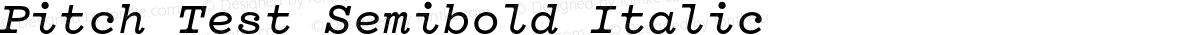 Pitch Test Semibold Italic