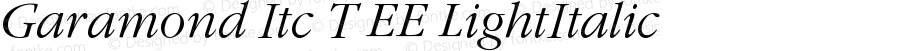 Garamond Itc T EE Light Italic