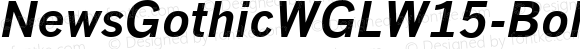 NewsGothicWGLW15-BoldItalic Regular Version 2.20