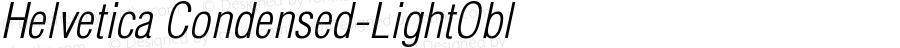 Helvetica Condensed Light Oblique