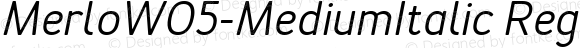 MerloW05-MediumItalic Regular Version 1.00