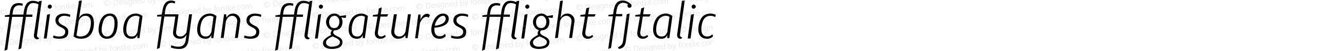 Lisboa Sans Ligatures Light Italic