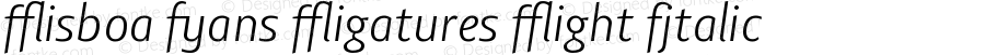 Lisboa Sans Ligatures Light Italic