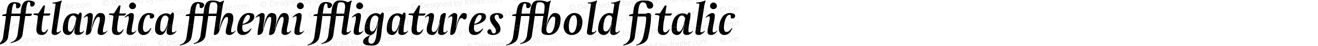 Atlantica Demi Ligatures Bold Italic