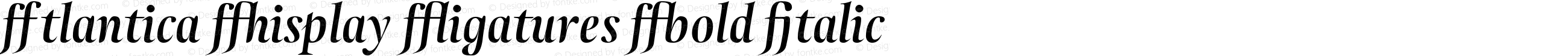 Atlantica Display Ligatures Bold Italic