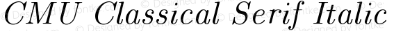 CMU Classical Serif Italic