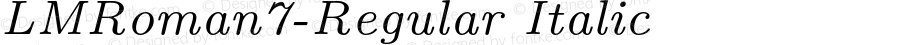 LMRoman7-Regular Italic