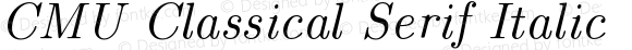 CMU Classical Serif Italic