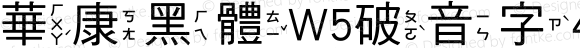 華康黑體W5破音字4