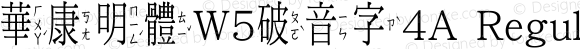 華康明體W5破音字4A Regular