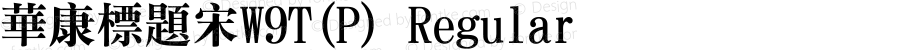 华康标题宋W9T(P) Regular Version 1.00