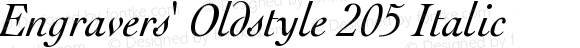 Engravers' Oldstyle 205 Italic