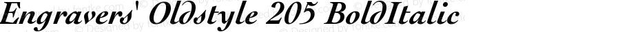 Engravers' Oldstyle 205 Bold Italic