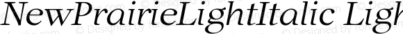 NewPrairieLightItalic LightItalic