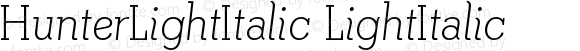 HunterLightItalic LightItalic