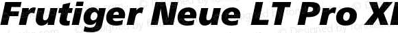 Frutiger Neue LT Pro XBlack Italic